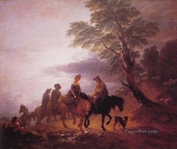  campesinos Arte - Paisaje abierto con campesinos montados Thomas Gainsborough